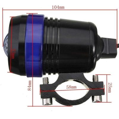 China Latest Products 10W Red Angel Eye Aluminum Alloy Eye Motorcycle U3 Black Housing Head Light for sale