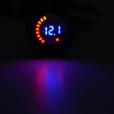 China Waterproof Marine Off-Road 24V Voltmeter For Car Motorcycle Use Voltage Volt Meter Colorful 5-30v LED Digital Panel Display Universal for sale