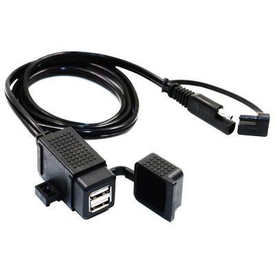 China Marine Off-Road SAE To USB Cable Adapter 3.1A Dual Port Power Socket For Motorcycle For Smart Phone GPS Tablet for sale