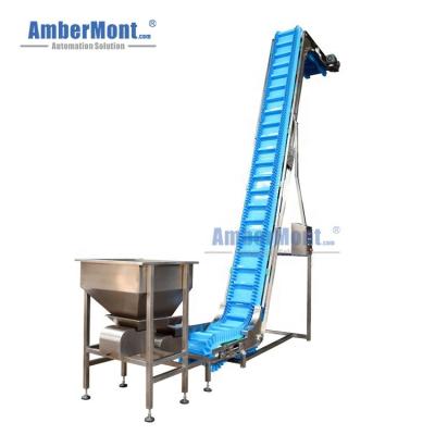 China Heat Resistant Snacks Inclined Food Grade Sanitary Easy-to-Clean PU Belt Conveyor For Grain Food Industry for sale