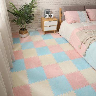 China Household Washable Mats Plush Splicing Surface Square EVA Environmental Protection Bedroom Play Mats for sale