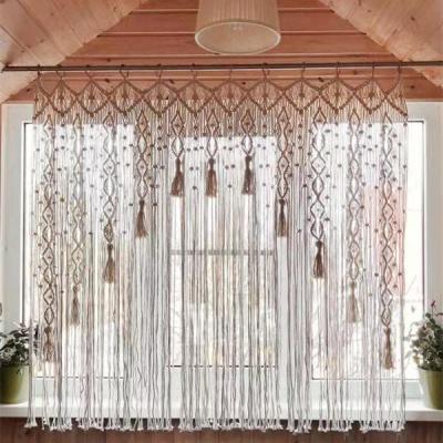 China Handwoven Decoration Cotton Curtain 85*200cm Bohemian Tassel Tapestry For Hotel Wedding Home Decoration for sale