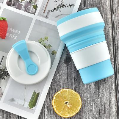 China Viable Silicone Water Cup Coffee Cup Portable Collapsible Collapsible Silicone Travel Cup With Lids for sale