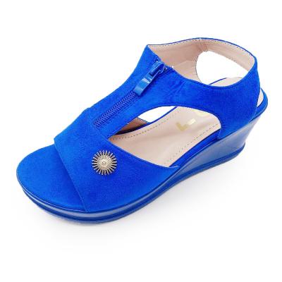 Chine Anti-odor OEM Faux Suede Wedge Sandals OS10 Chunky Women Shoes Ladies Comfortable Chunky Sandals à vendre