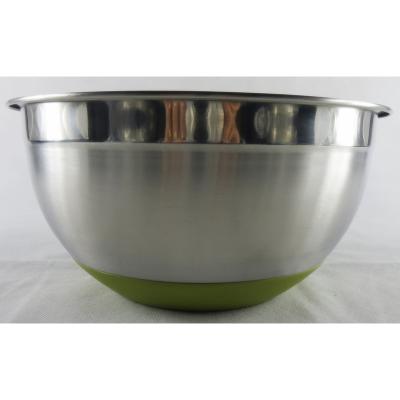 China Viable Wholesale Salad Mixing Bowl Set Of 4 With Lids Non-slip Silicone Stainless Steel Bowl Kitchenware Bottom Serving Bowls Set for sale