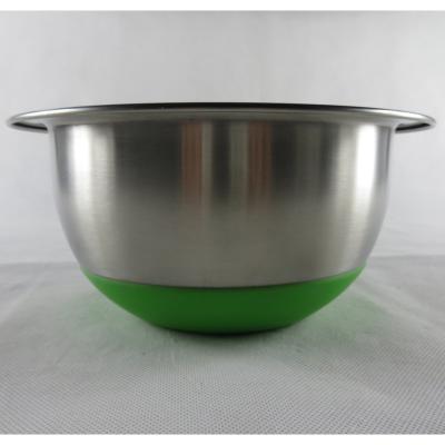 China Viable Wholesale Stainless Steel Salad Mixing Bowl Set Of 4 With Lids Non-slip Silicone Restaurant Serving Bowl Fruit Bowls Set for sale