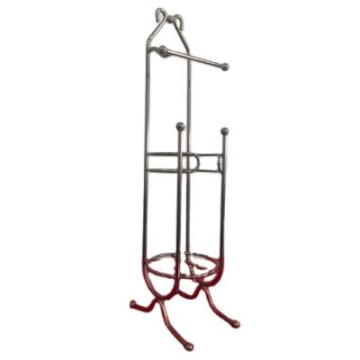 China Homeware Modern Metal Towel Rack Standing Iron With Nickel Plating Bathroom Toilet Roll Holder Paper Floor Standing Weighted Base for sale