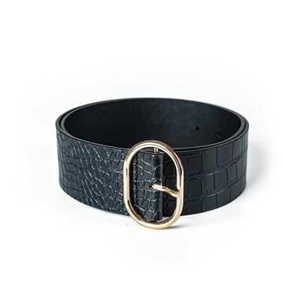 China 2021 quality fashionable and durable belt export wholesale price pu leather wide black belt for man for sale