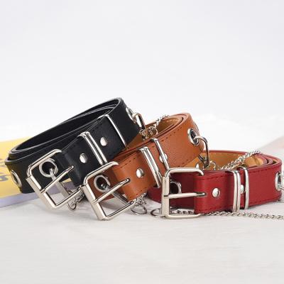 China Hot Comfortable Women's Custom Hot Punk Rock Grommet Belt Jeans Women's Selling PU Leather Belt For Spring for sale