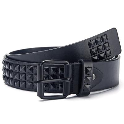 China Comfortable new products customized color punk rock rivets leather belt, studded casual leather belts for jeans for sale