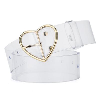 China Comfortable Manufacturer Made Lover's Heart Buckle Zinc Alloy Belt High Quality Durable White PVC Belt for sale