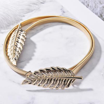 China Iron buckle shape feather gold comfortable high quality custom slim belt elegant and beautiful belt for sale