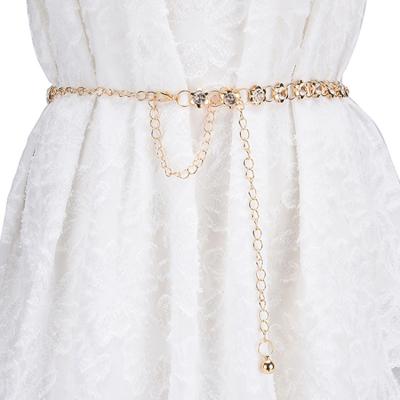 China 2022 New Product Innovative Iron Belt Comfortable Lightweight Women's Dress Party Decoration Belt With Diamonds for sale