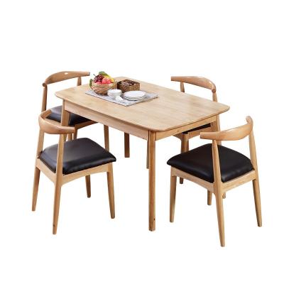 China Minimalist Nordic solid wood dining table and chair living room dining room furniture small rectangular flat for sale