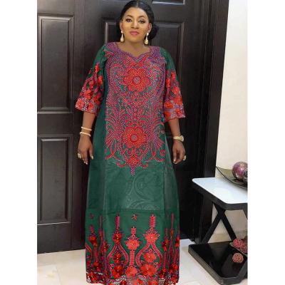 China Dashiki Clothing H and D African Dresses For Women With Long Main Wraps Long Dress Bazin Rich Dress For Wedding With Wholesale Price for sale