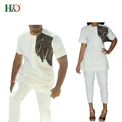 China Dashiki Clothing H&D Wholesale Cheap Bazin Embroidery Design Plus Size African Clothing For Men for sale