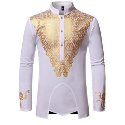 China Dashiki Clothing H And D Dashiki African Men Long Sleeve Polo Neck Shirts Men Top Clothes for sale