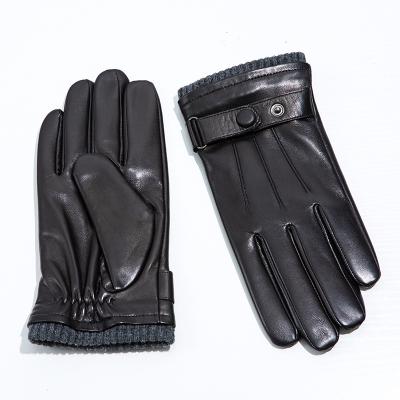 China 2023 OEM Designer Men Fashion Leather Gloves Winter Gloves Windproof Touch Screen Logo Comfortable Men Fashion Leather for sale