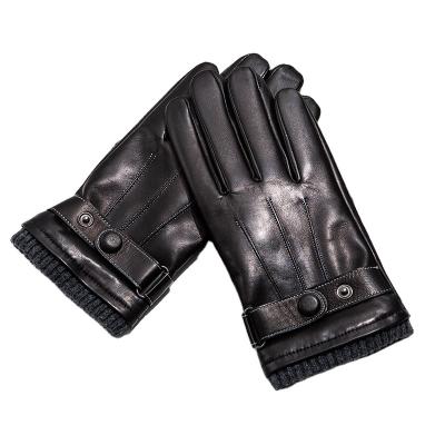 China High Quality Men's Winter Windproof Leather Gloves Winter Training Gloves for sale