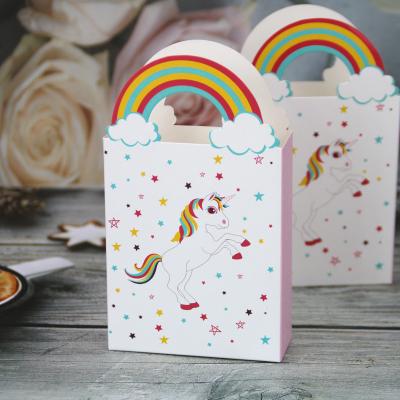 China Verpackenkästen 8g/Pcs Regenbogen-Unicorn White Cardboard Bakery Desserts zu verkaufen