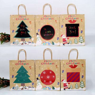 China Bolsa de papel biodegradable de Kraft de la Navidad de la pintada de DIY para la galleta en venta