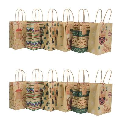 Cina Il Natale Hang Tag Printed Kraft Paper insacca con le maniglie 60g/Pcs in vendita