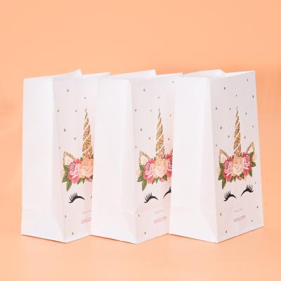 China Impressão UV dos sacos de papel amigáveis de Unicorn Printed Christmas Kraft Gift ECO à venda