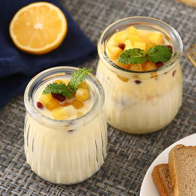 China Bleifreies Nahrungsmittelglasverpackungs-Glas des Jogurt-3.4oz für Pudding 100ML zu verkaufen