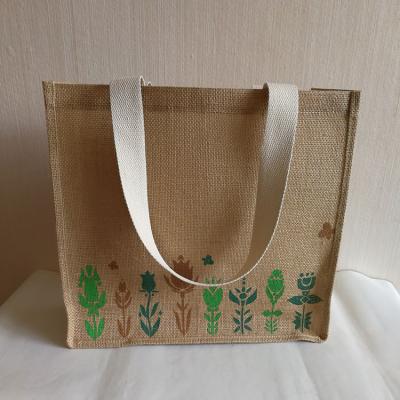 China Weight Capacity: 1KG Manufacturer Supply Large Capacity Portable Travel Storage Natural Jute Lunch Bag for sale