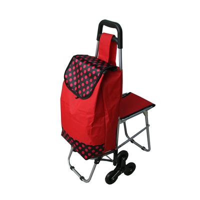 China 2021 wholesale weight capacity fashionable china shopping mall fabric bag trolley folding fashion portable shopping cart for sale