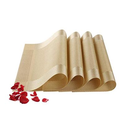 China Viable Wholesale Promotional Price Customized Gold Color Gift Set PVC Place Mat, Vinyl Table Dining Place Mat for sale