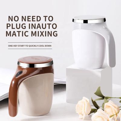 China Sustainable Refillable Automatic Magnetic Water Cup Milkshake Rotating Pattern Coffee Stirring Cup for sale