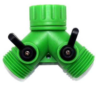 China Split A Tap To Two Y Shape Plastic Garden Water Hose Splitter for sale