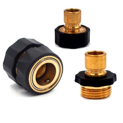 China Split A Faucet To Two Brass Garden Hose Quick Connector For USA for sale