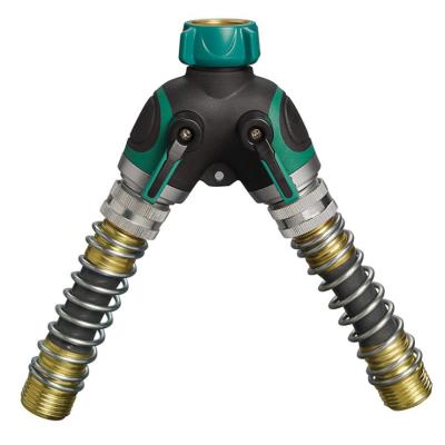 China Metal Garden Hose Y Water Splitter With Tuck Free Connector for sale