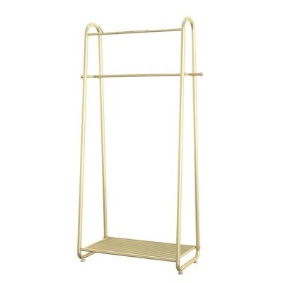 China Customized other gold double h-groove clothing store hardware aluminum clothing display rack for sale