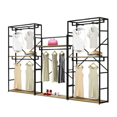 China European Product Showcase Women Men Clothing Dress Metal Display Rack Hanging Display Rack for sale