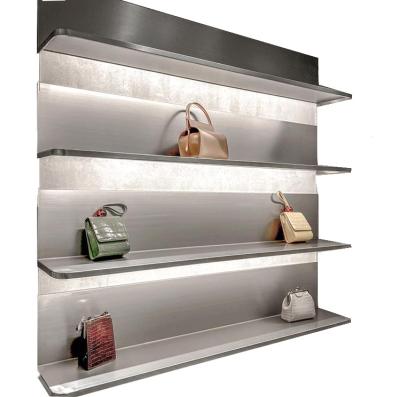 China Single-Sided Convenient Shoe and Bag Store Stainless Steel Wall Shelf Wall Shelf Decor for sale