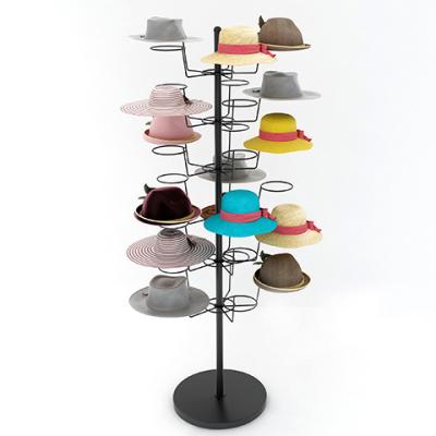 China Popular Multilayer Floor-standing Hat Holder Hanger Sun Hat Storage Shelf Hat Rack Floor-standing for sale