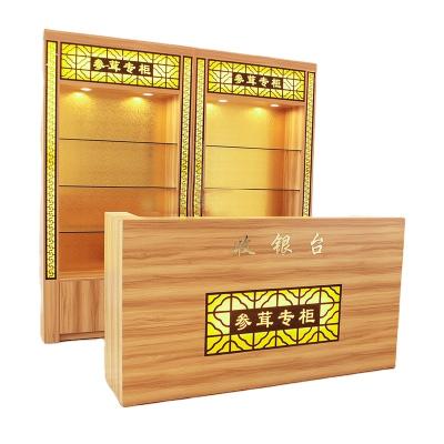 China Settlement And Money Collecting High Quality Wooden Checkout Counter Customized Retail Store Counter for sale