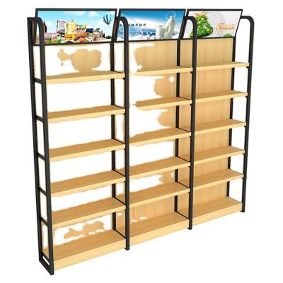 China Double Sided Customized Wheels On Supermarket Shelves Fashion Mini Gondola Supermarket Display Rack for sale