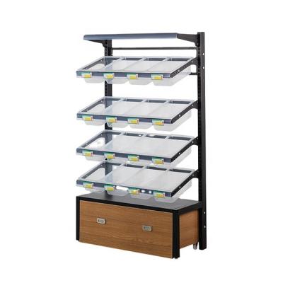 China Custom Simple Double Sided Shelves Classic Metal Supermarket Shelving Gondola Store Supplies Durable Shelves for sale