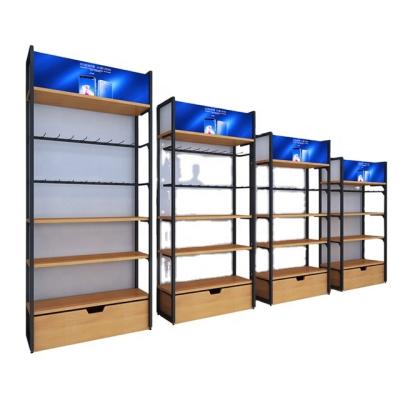 China New fashion supermarket shelves custom made double-sided traditional low-end supermarket shelves for sale