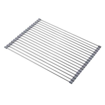 China Sustainable kitchen storage drain storage table mat stainless steel pipe heat insulation mat drain rack for sale