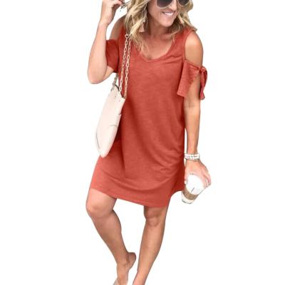 China Best Selling Anti-Static Summer Dress Fashion Women Casual Off The Shoulder Dress for sale