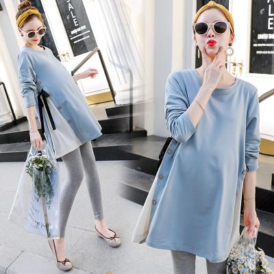 China Breathable Women Long Sleeve T-shirt Plus Size Dress Maternity Autumn Maternity Wear for sale