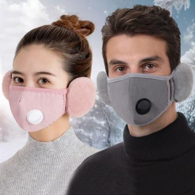 China Adult Unisex Winter Cotton Windproof Ear Masks With Valve Breathable Warm Cold Thick Breathable Recycling Cover Can Insert Filter for sale