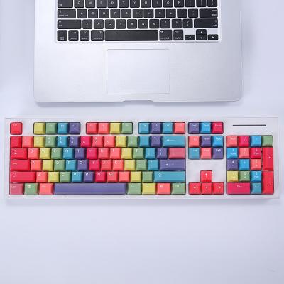 China Computer Keyboard Customized keyboard keycap 61/64/68/104 key professional mechanical game keyboard PBT keycap rainbow color for sale