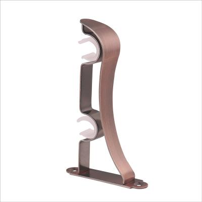 China Custom Wholesale Minimalist Window Accessories Iron Double Curtain Bracket 28mm Curtain Rod Bracket for sale