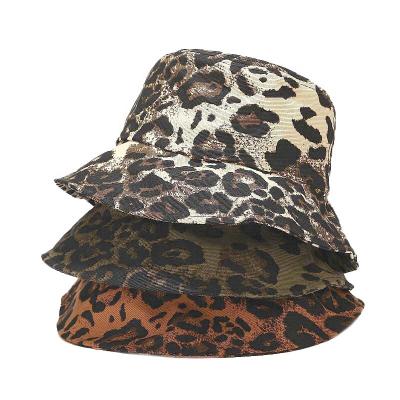 China High Quality Beach Bucket Panama Hats Casual Vacation Panama Hats Sun Hat Women Summer Double Sided Outdoor Sun Hat Fashion Wear Leopard Character for sale